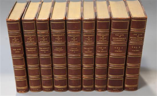 Symonds, John Addlington - Renaissance in Italy, 7 vols, 8vo, half calf, London 1914-1920, and Ibid - The Life of